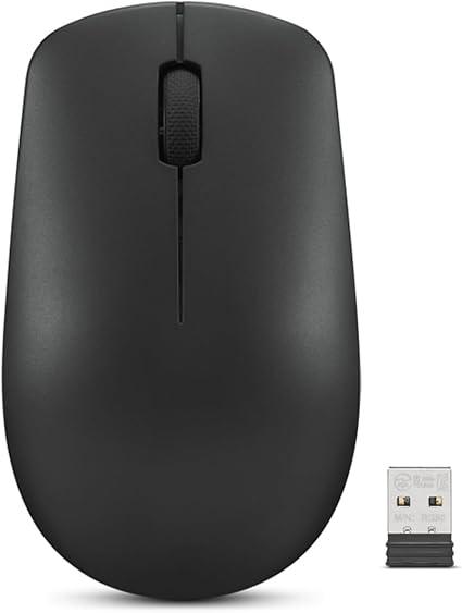 Lenovo 530 Wireless Mouse – Full Size Computer Mouse for PC, Laptop, Windows Computer - 2.4 GHz Nano USB Receiver - Ambidextrous Design - 12 Months Battery Life – Cordless