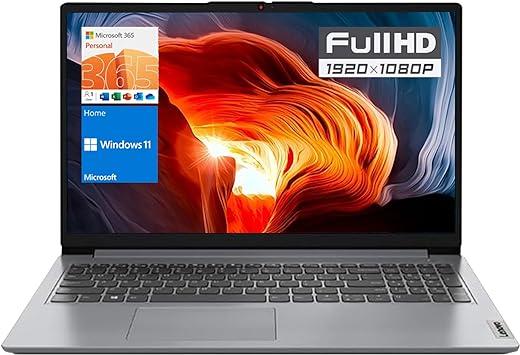 LENOVO IdeaPad 1 Laptop, 15.6” FHD Display, Intel Celeron N4500 Processor, 20GB RAM, 1TB SSD, SD Card Reader, Numeric Keypad, HDMI, Wi-Fi 6, Windows 11 Home, 1 Year Office 365, Grey